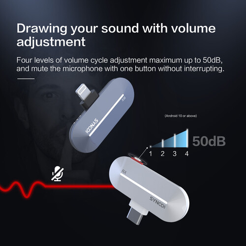 synco p2s 2.4g wireless microphones (type c/lightning)